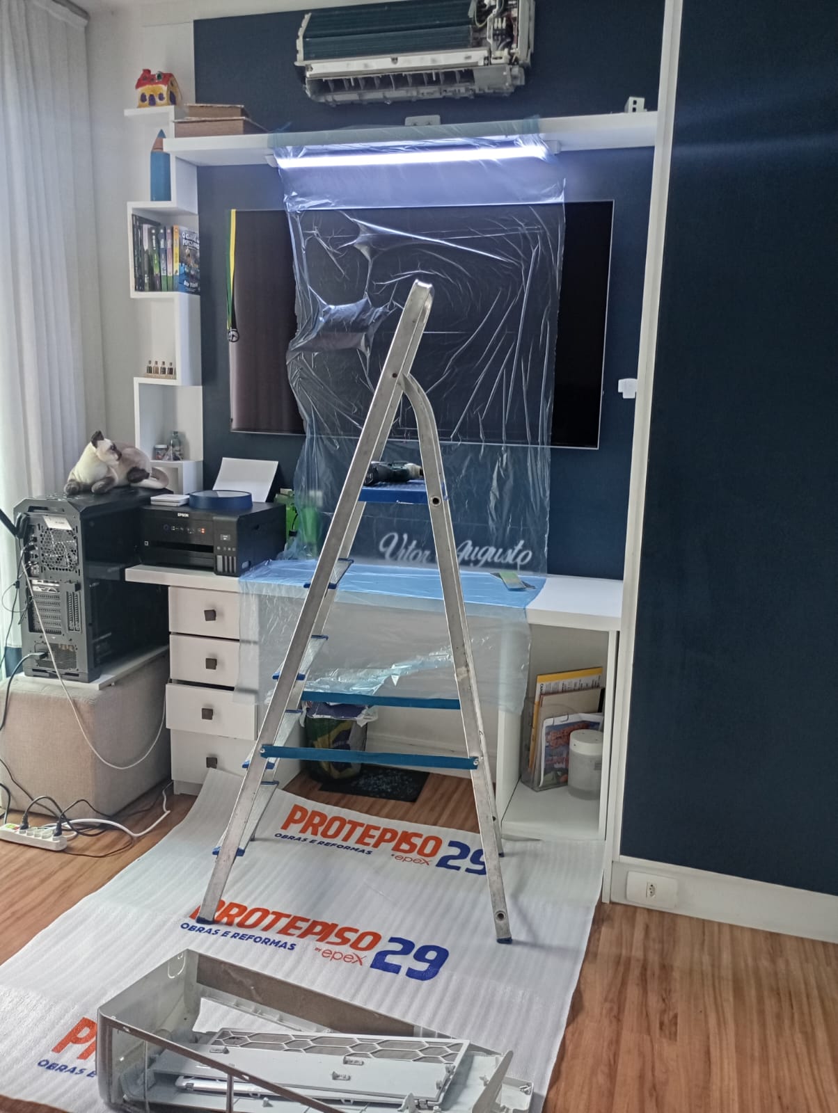 Instalação em sala com proteção completa